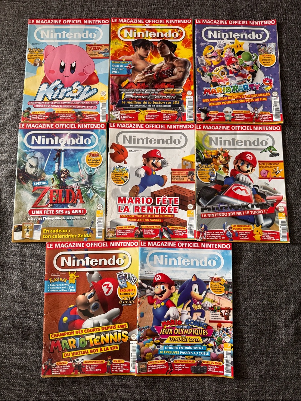 Le Magazine Officiel Nintendo Lot of 8 French Magazines 2011-2012 Video Games
